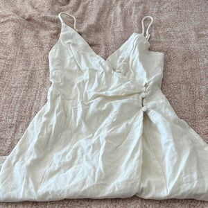 Elegant Cream Wrap Dress